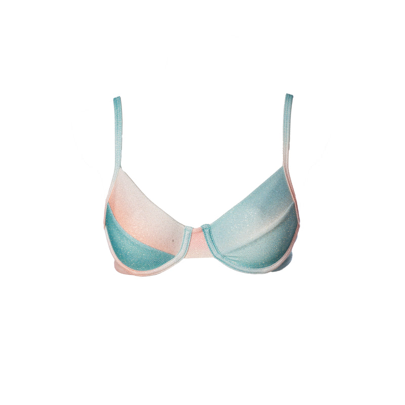 TOP CON ARO ACUARELA LUREX VERDE