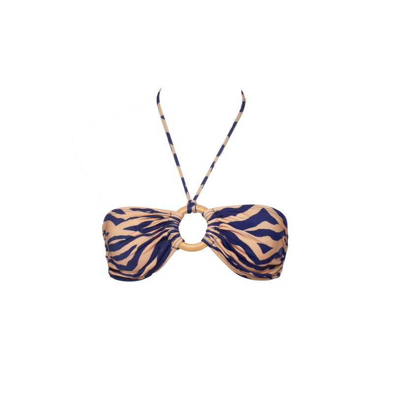 TOP FAJA ANILLO CEBRA NUDE CON AZUL MARINO