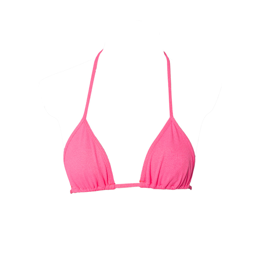 TOP TRIANGULO CRISPY ROSA