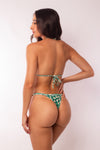 MINI TANGA REGULABLE TEXTURIZADO FLORES POP VERDE