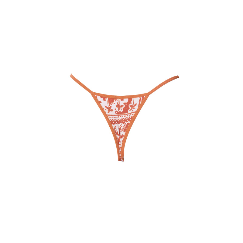 MINI TANGA LAZO FOLK MARRÓN