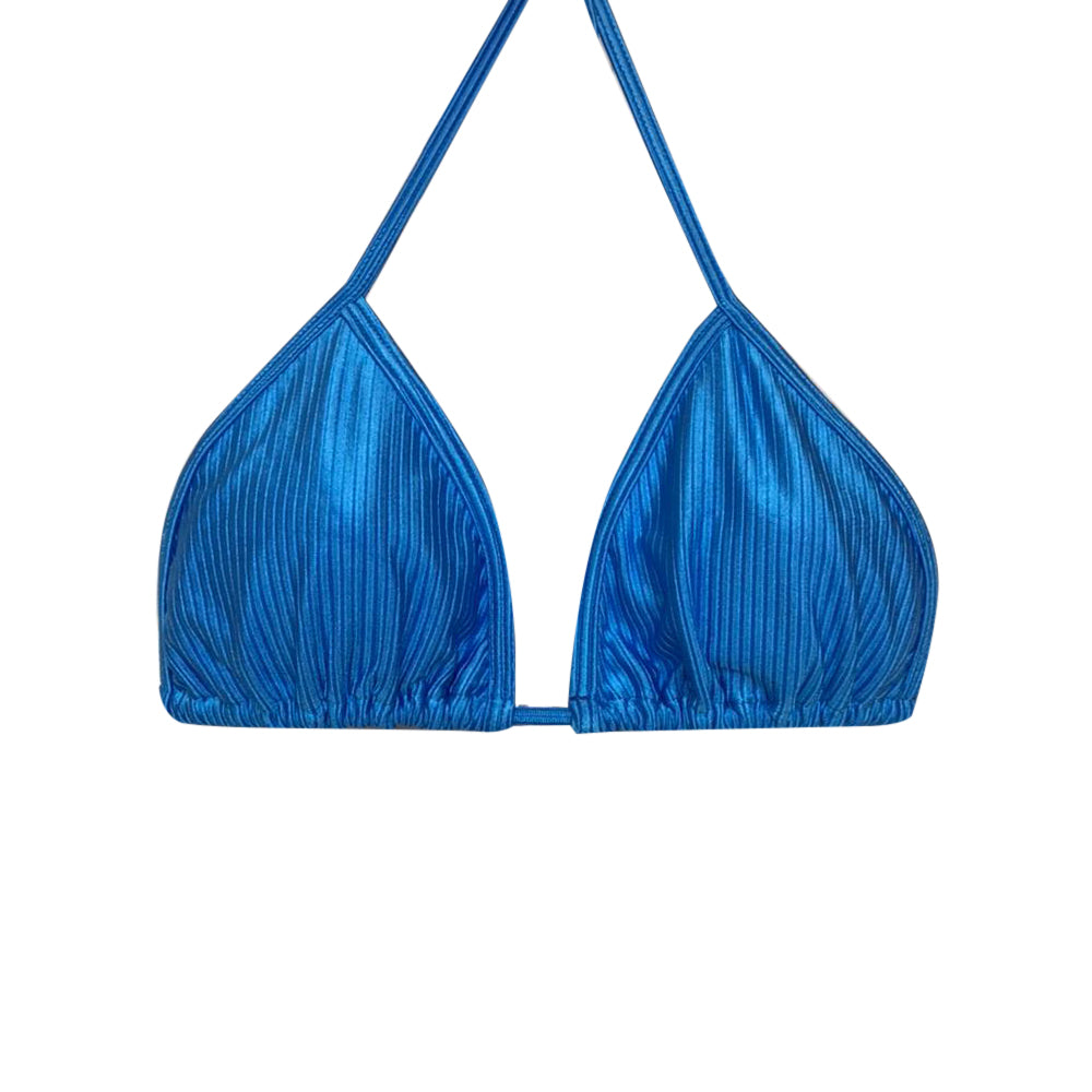 TOP TRIÁNGULO TEXTURIZADO AZUL