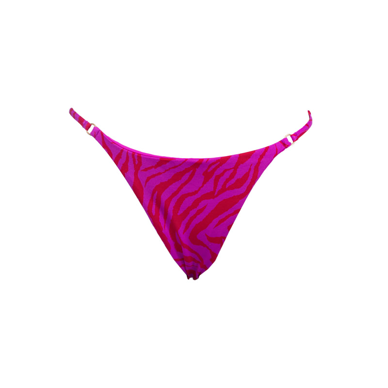 MINI TANGA REGULABLE CEBRA ROSA CON ROJO
